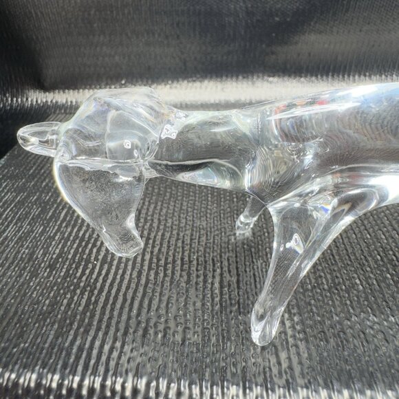 Vintage Clear Hand blown Art Glass Dachshund Wiener Dog Figurine Delicate Figure - Picture 7 of 11